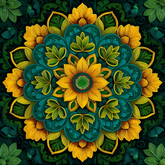 A VIBRANT MANDALA SILK HEAD SCARF